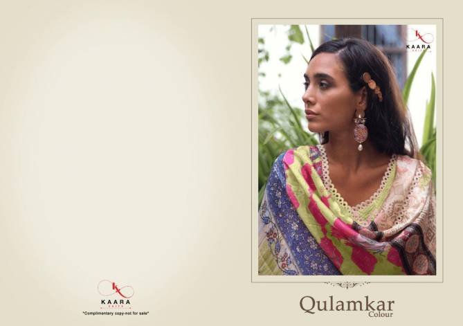 Kaara Suit Qalamkar  lawn Collection Top  Pure Cotton With Exclusive Embroidery  Bottom   Semi lawn And Embroidery  Duptta  Taby Silk